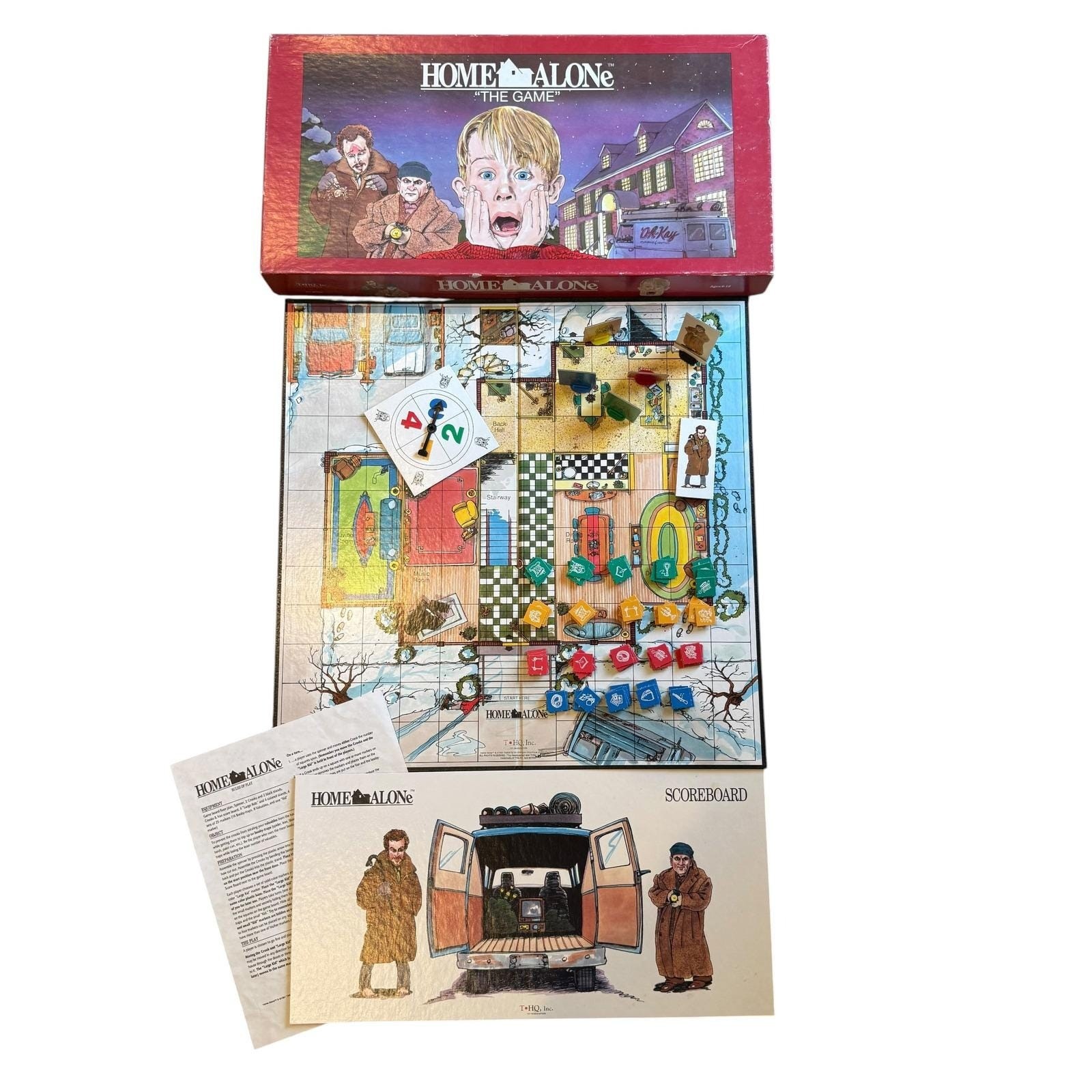 T-HQ Home Alone The Game Board Game Vintage 1991 Movie Strategy Incomplete