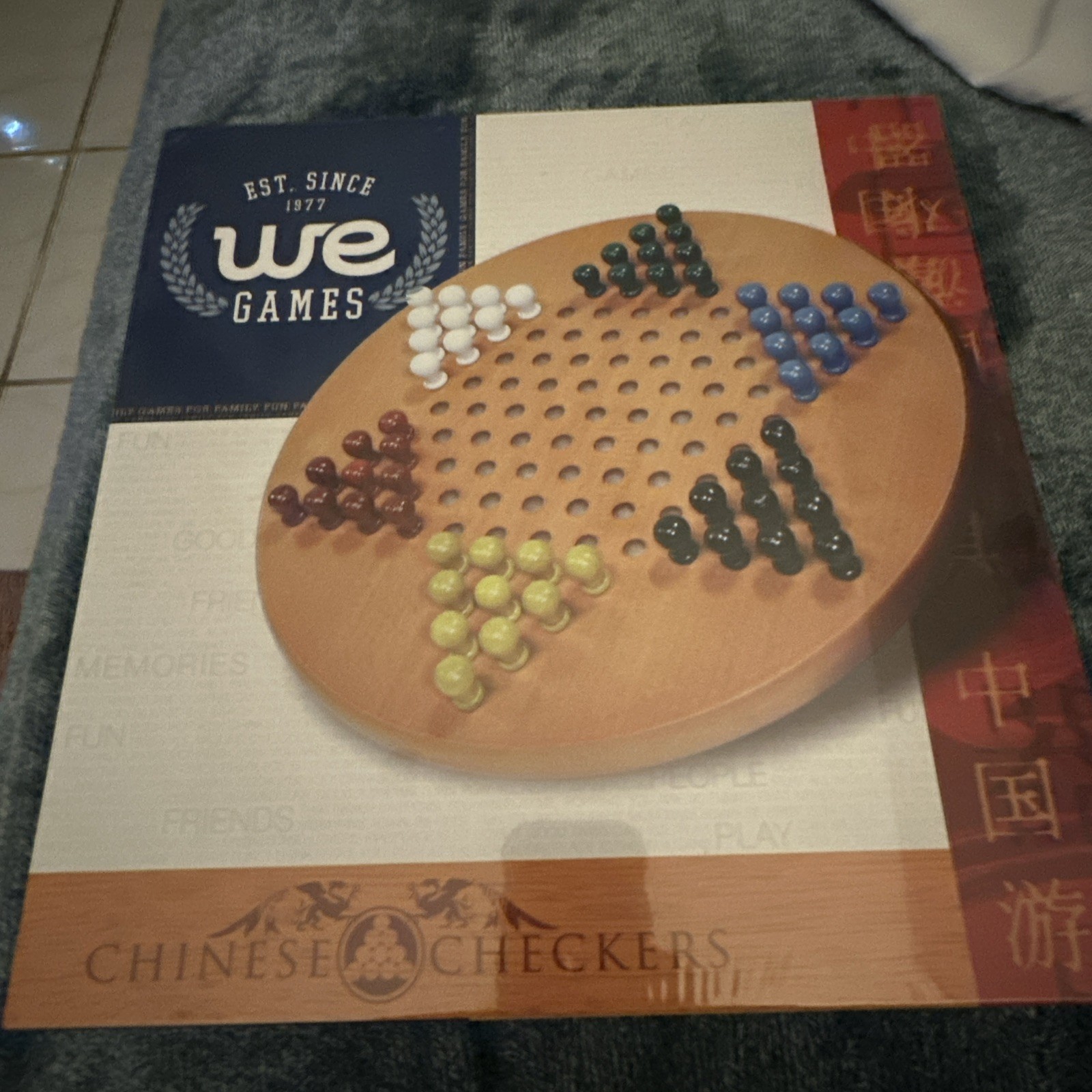 WE Games Solid Wood Chinese Checkers with Wooden Pegs – 11.5 inch Diameter