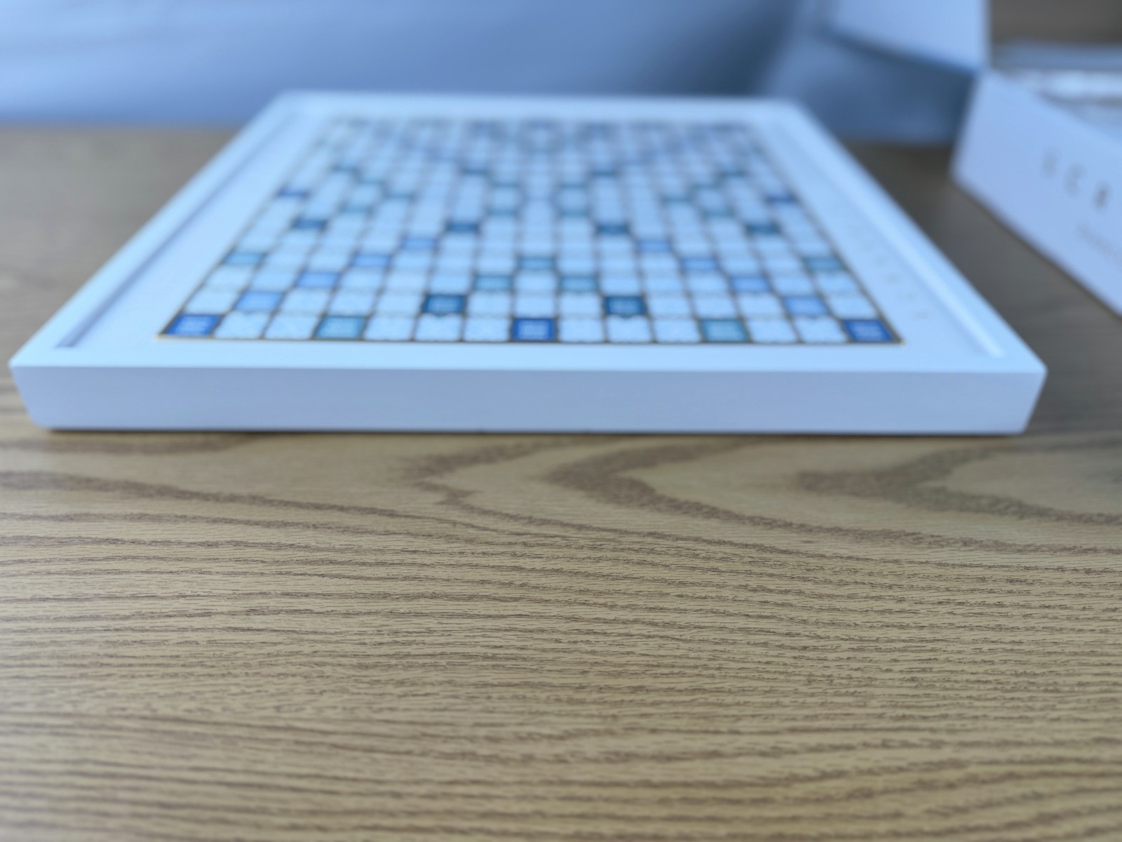 Scrabble Bianco Edition WS Game Rotating Wooden Game Board OPEN BOX