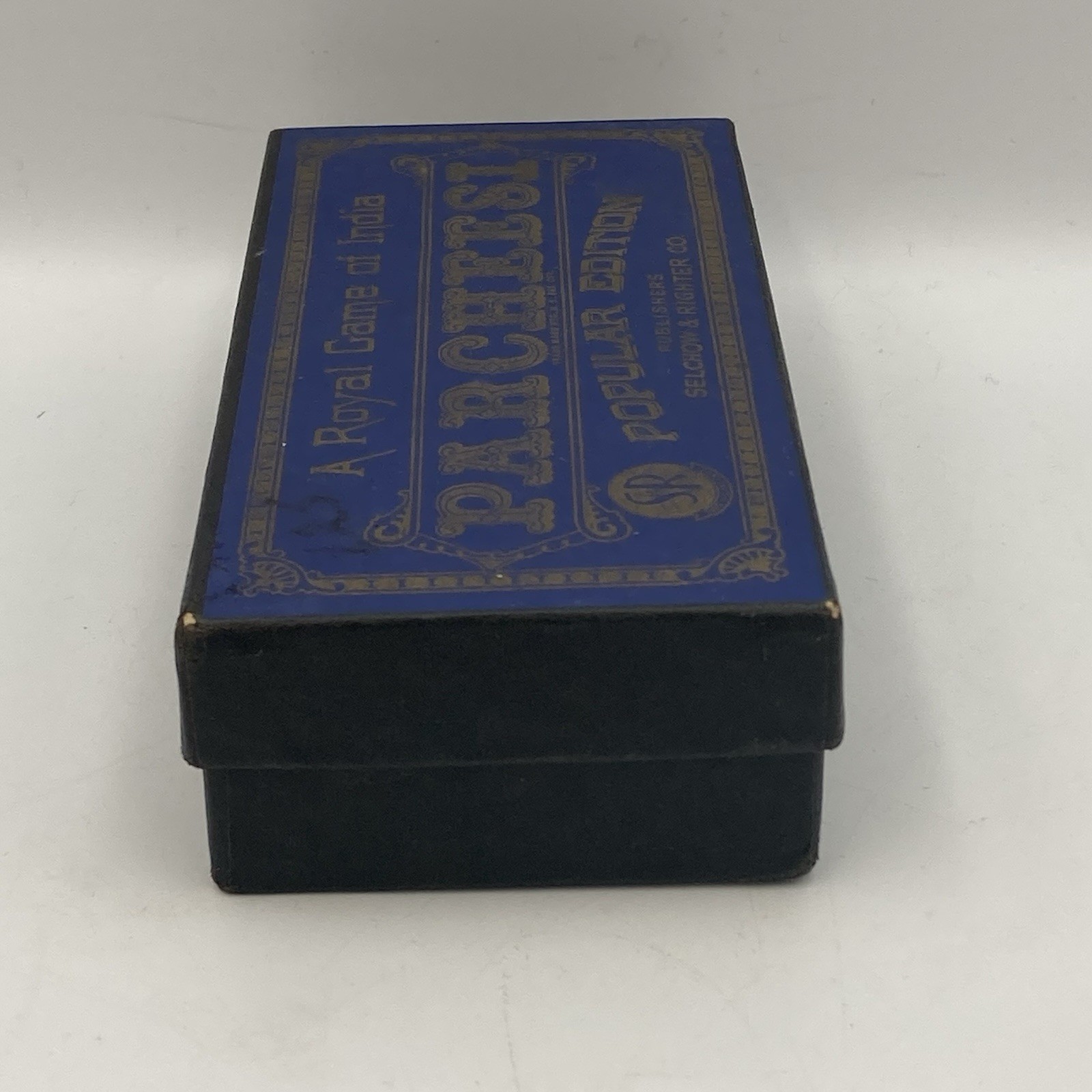 Vintage 1938 PARCHEESI Popular Edition Game SR Blue Box Missing Some Pieces