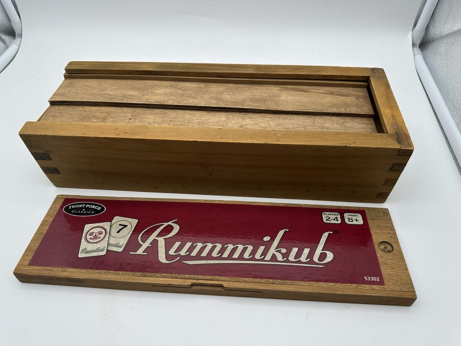 Front Porch Classics ’19 Rummikub Wood Storage Case With Tile Stands – NO TILES
