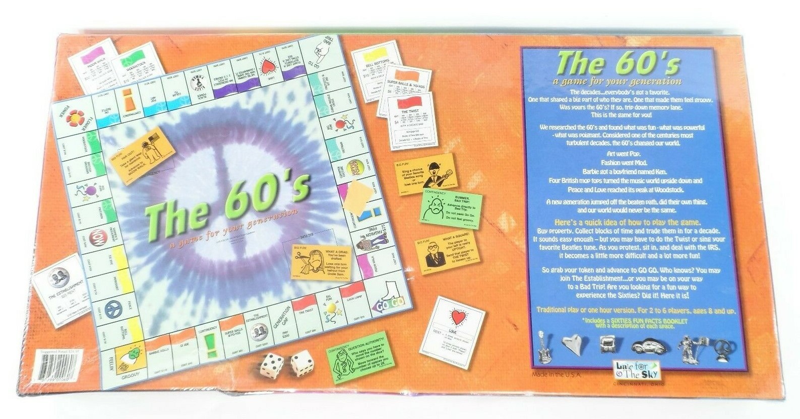 The 60’s Late for The Sky Monopoly Style Game For Your Generation New Sealed NIB