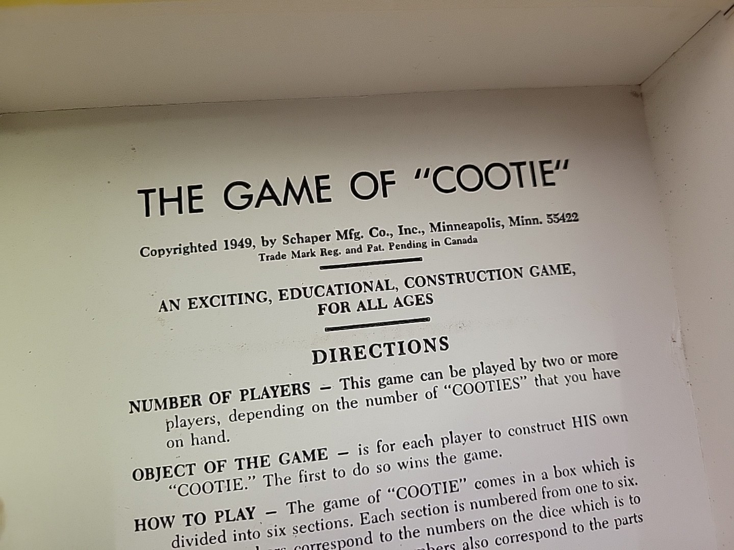Vintage Cootie Board Game NEW & SEALED BOX Milton Bradley Original 1950s-60s NIB