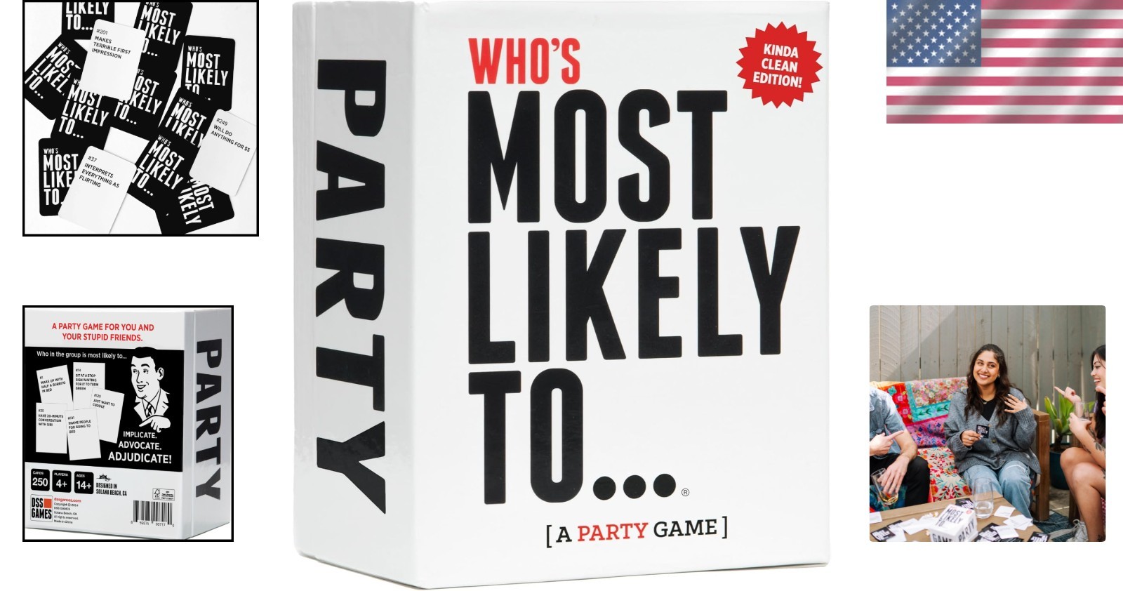 Delightful Party Game – Who’s Most Likely to… Kinda Clean Family Edition