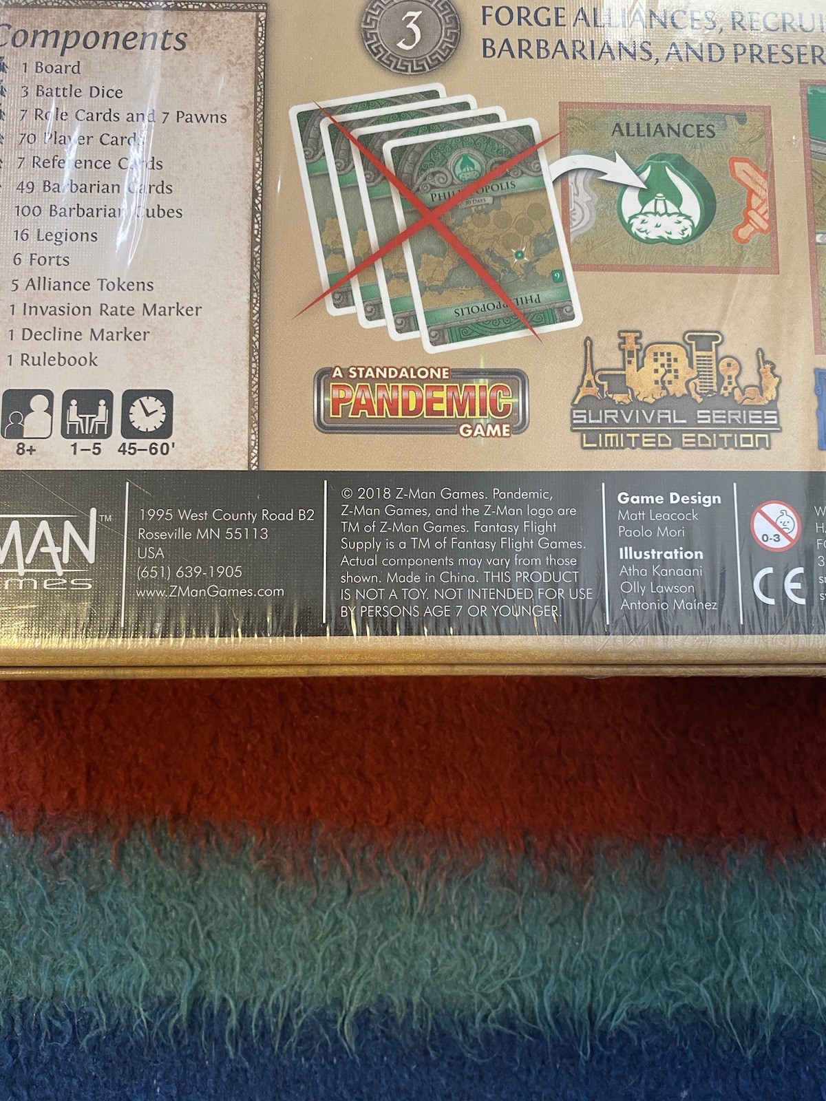 Pandemic: Fall of Rome Standalone Board Game Z-Man Games New Sealed