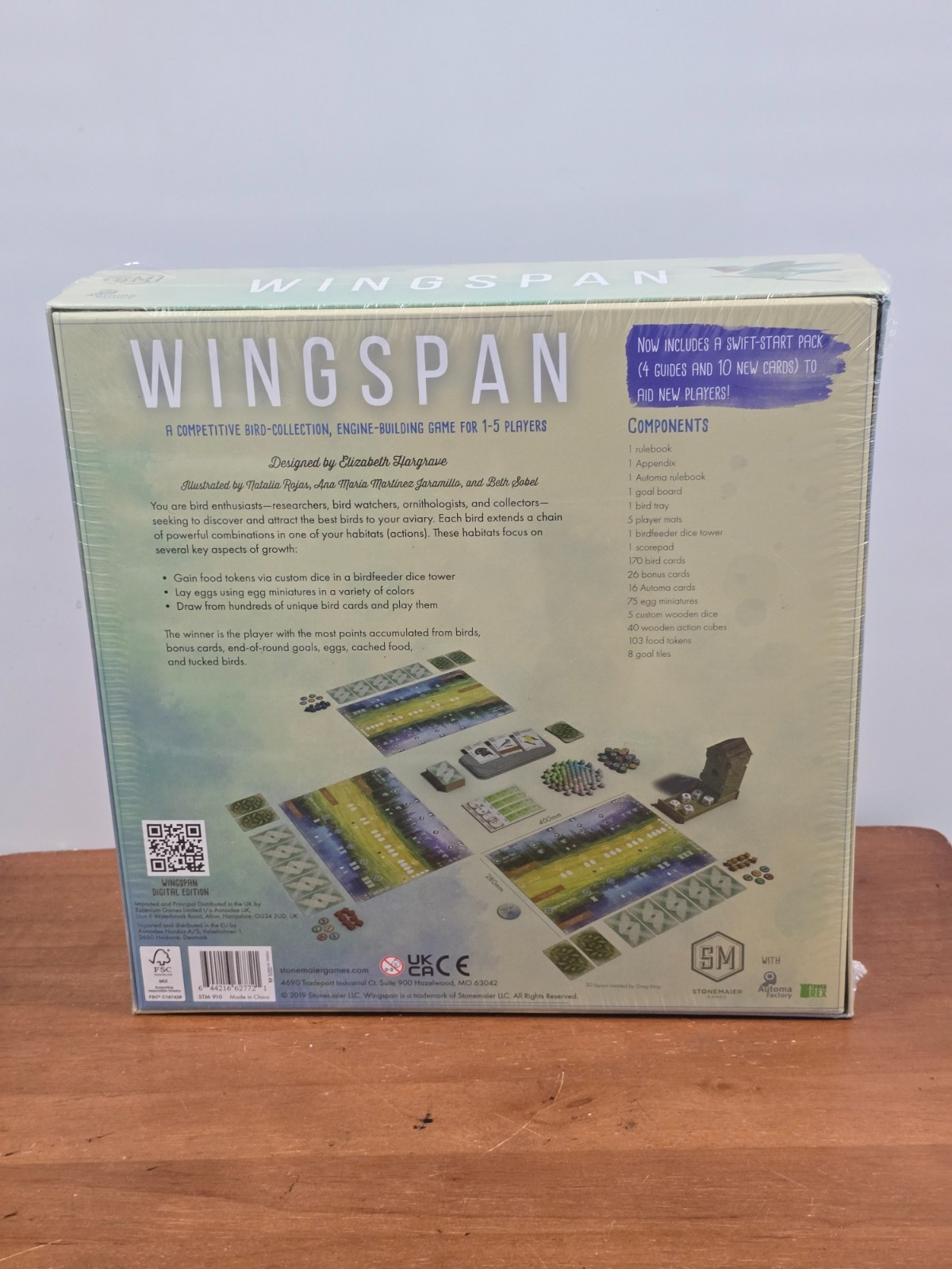 Wingspan Board Game Hargrave SM Automa Birding Swift New Sealed