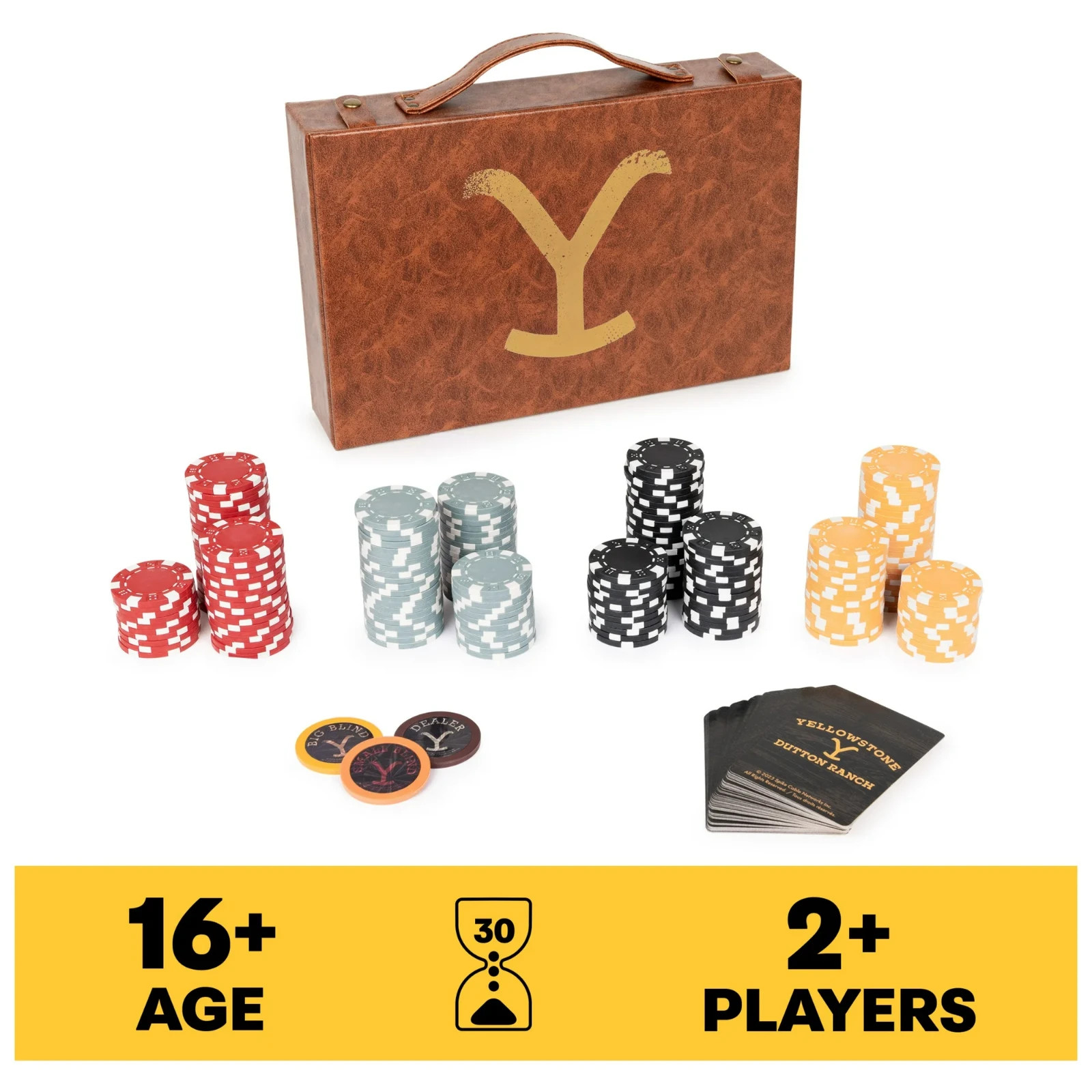 Yellowstone Dutton Ranch Poker Set 200 /pc Set ! NIB Brown Case – Great Gift