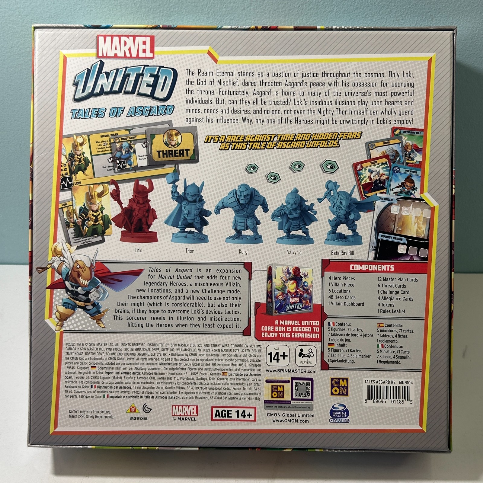Marvel United Tales of Asgard Expansion Box CMON Open Box Loki Thor New Open Box