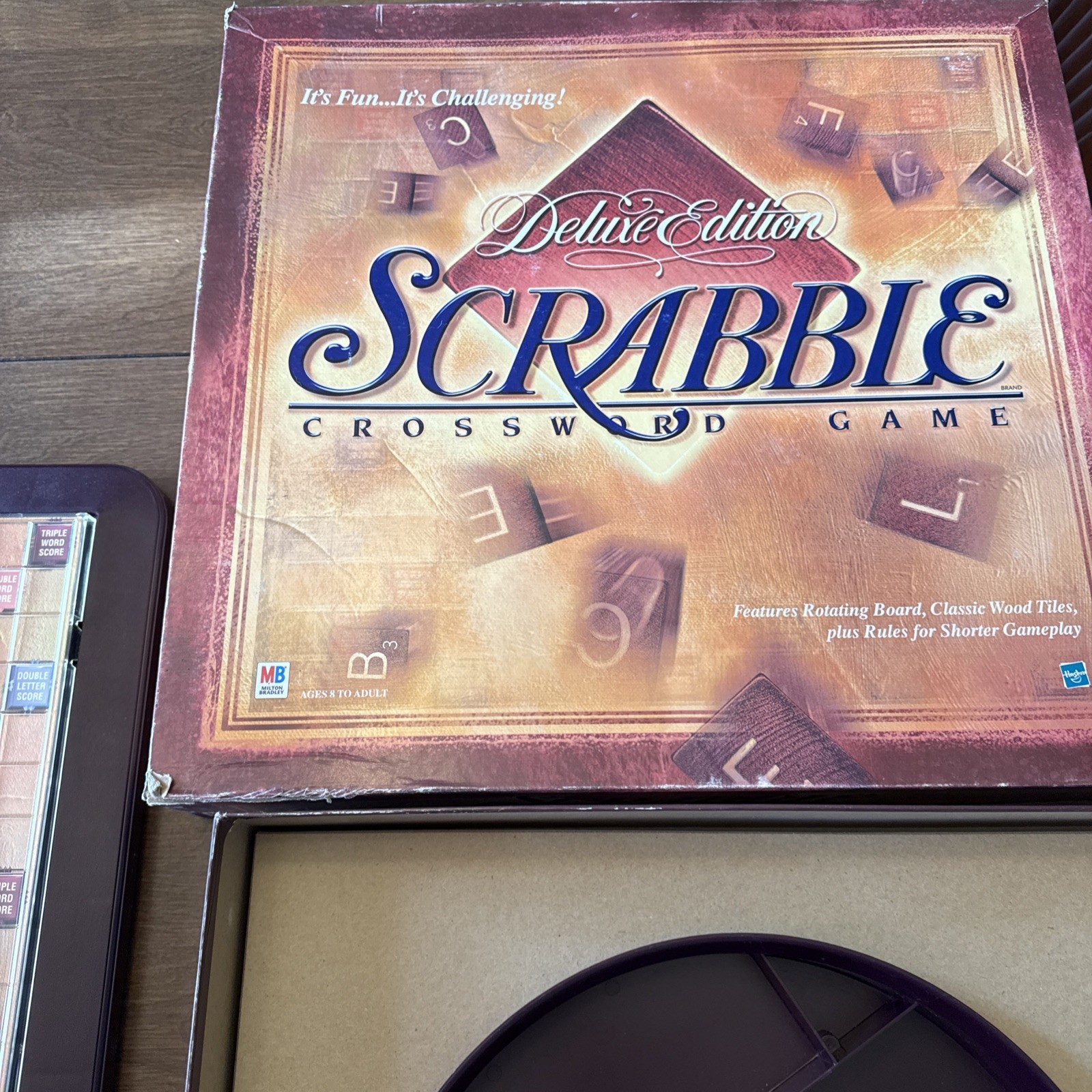 Vintage 1999 Scrabble Deluxe Turntable Edition Board Game Hasbro Complete