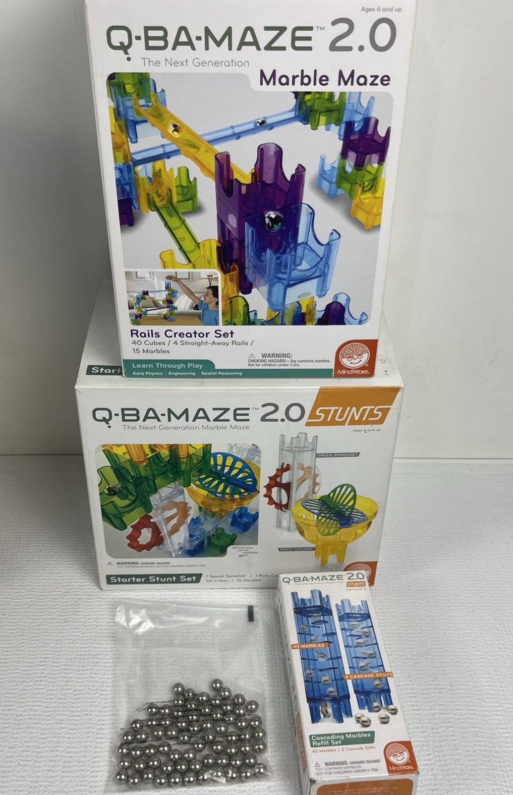 Q Ba Maze 2.0 (Includes Marble Maze, Starter Stunt, Refill Cascade, Marbles)