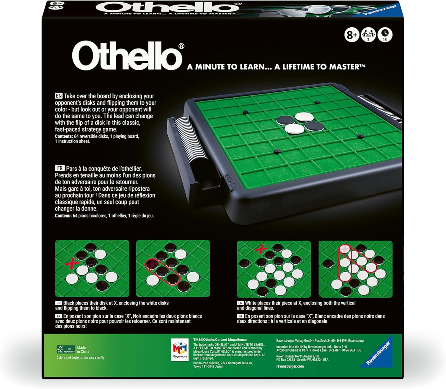 Ravensburger Othello – Classic Strategy Board Game for 2 Players – Easy to Learn