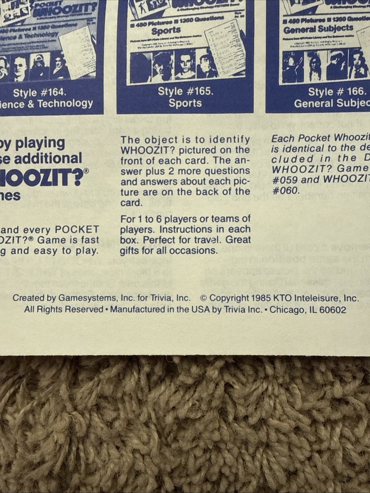 Vintage POCKET WHOOZIT SPORTS STRATEGY PICTURE GAME USA #165 Babe Ruth EUC VTG