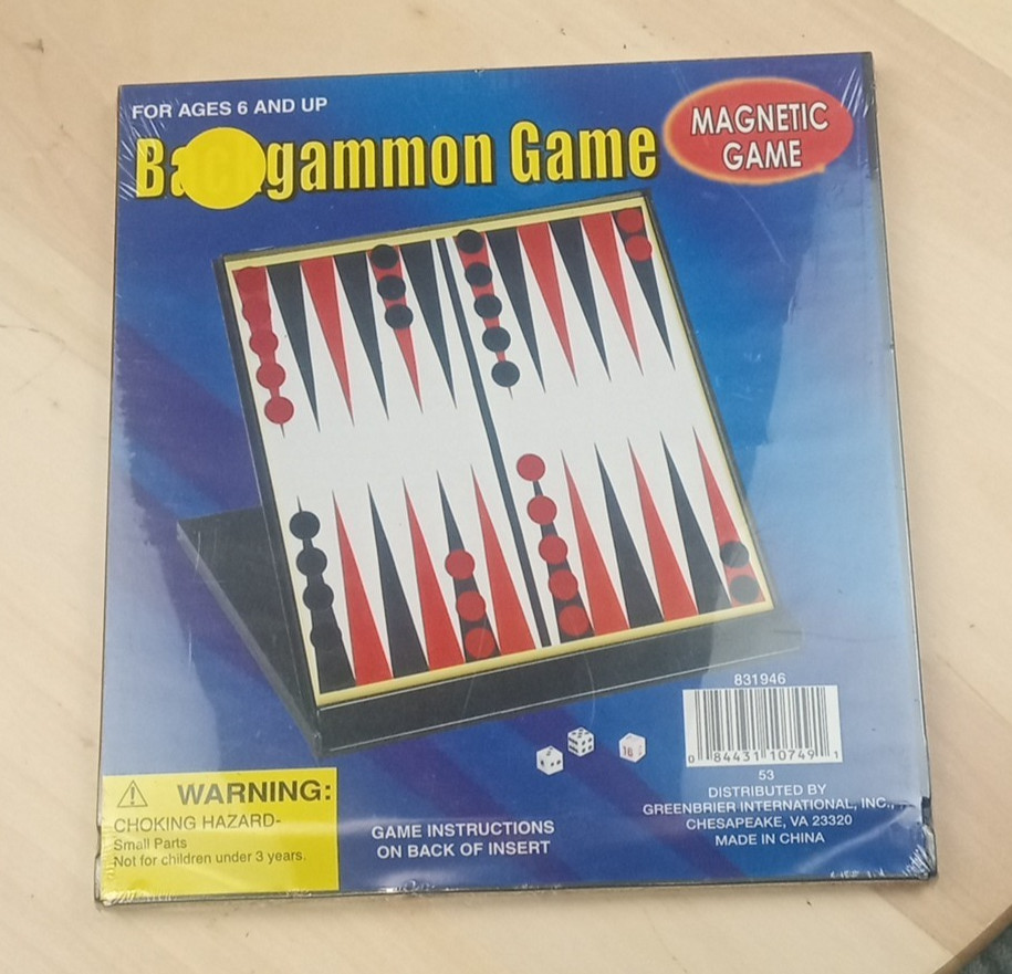 Greenbrier International Backgammon Magnetic Game – New Sealed