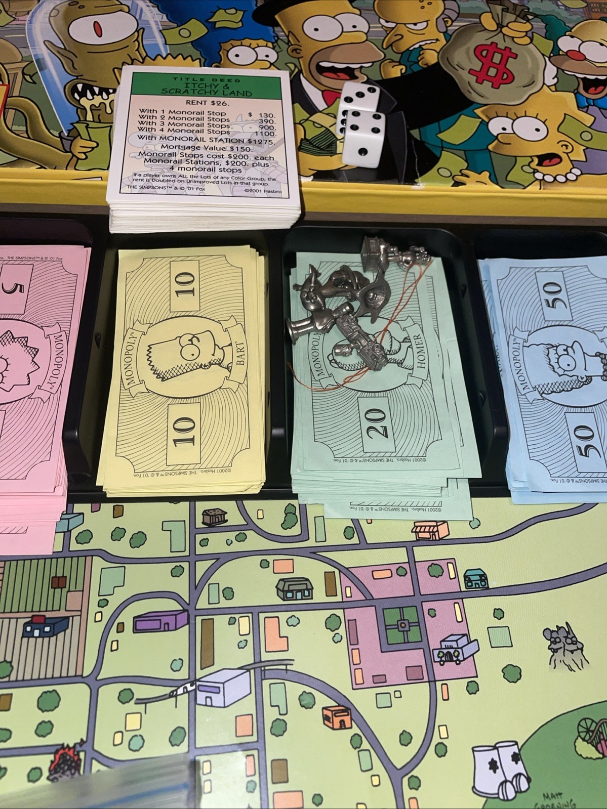 2001 The Simpsons MONOPOLY Game – Complete