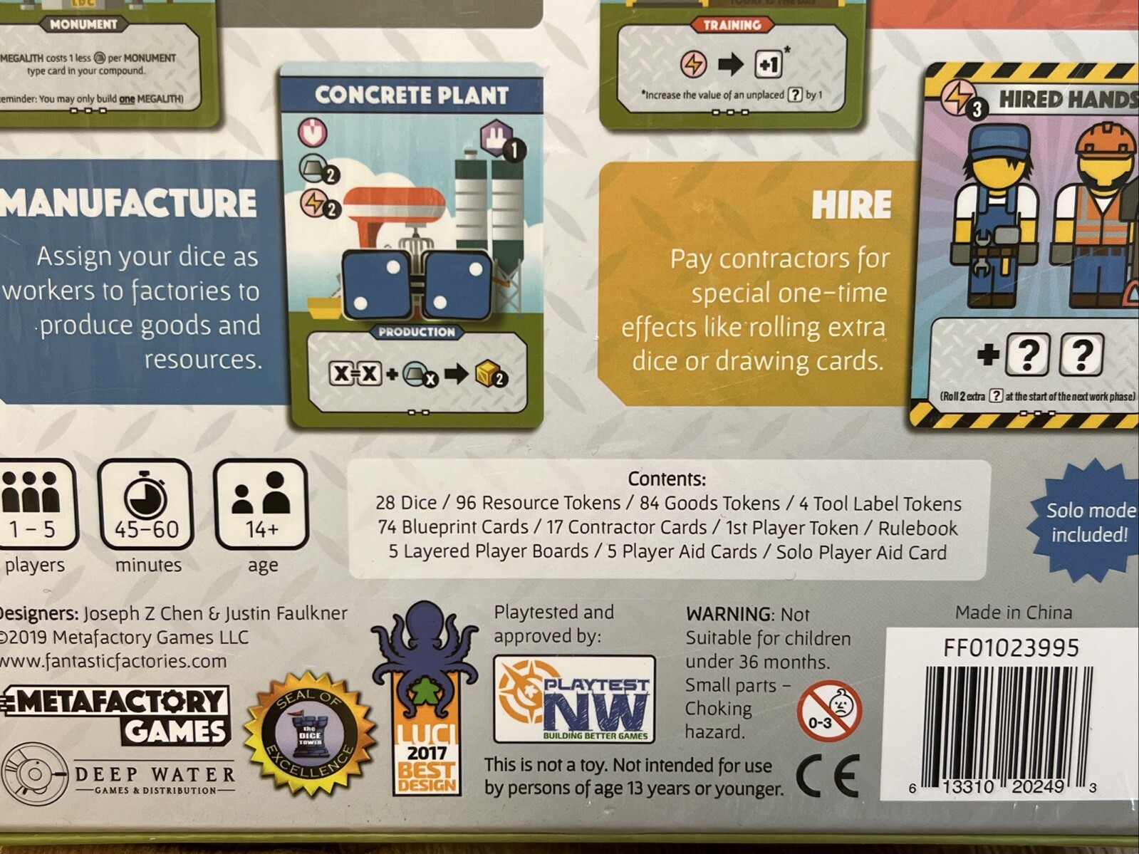 Fantastic Factories Board Game by Deep Water Games FF01023995 Best Design Winner