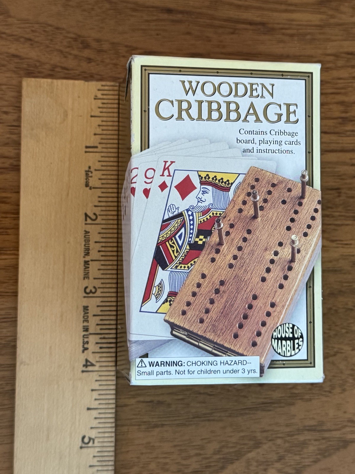 2 House Of Marbles Travel Size Mini Games Wooden Cribbage And 10 Pin Bowling New