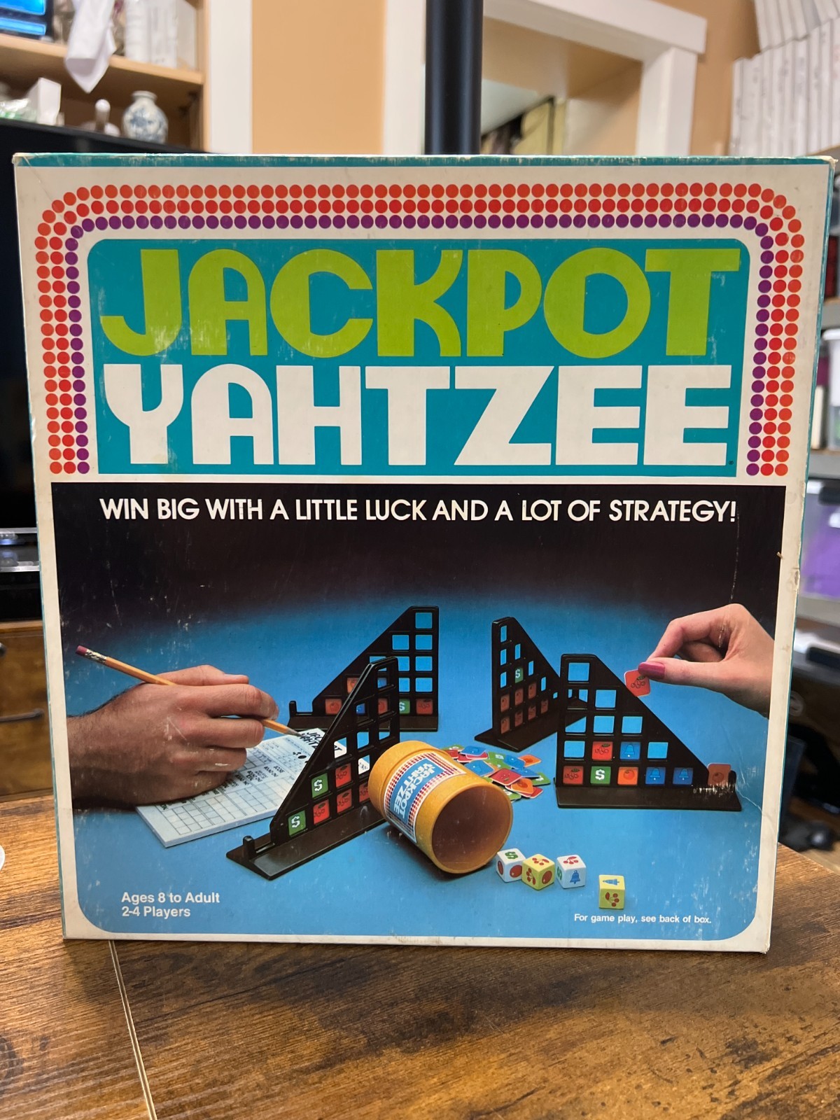 Vintage 1980 Jackpot Yahtzee Game by Milton Bradley, Dice Game Complete. VG Cond