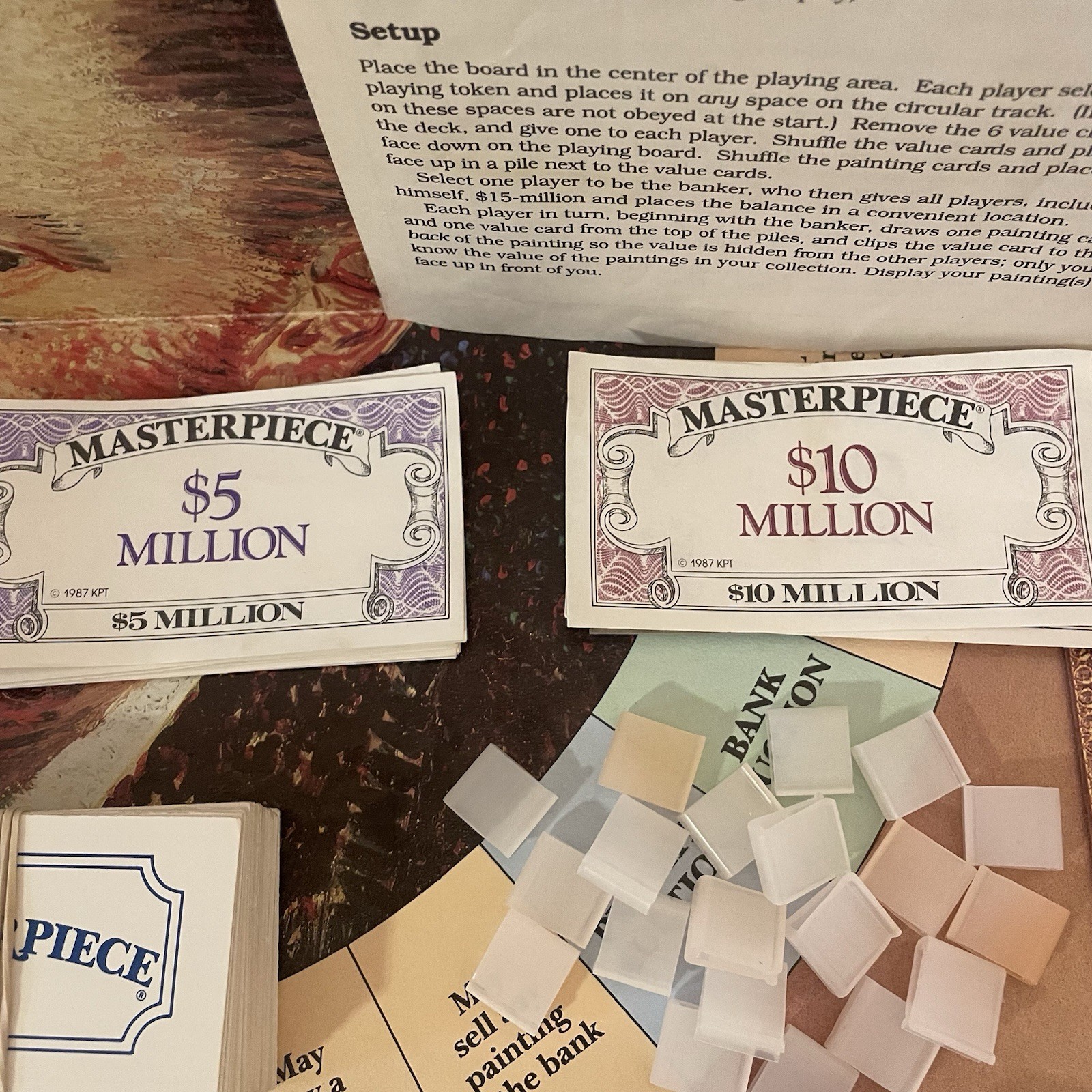 Masterpiece Board Game Vintage 1987 Parker Brothers Art Auction – 100% Complete