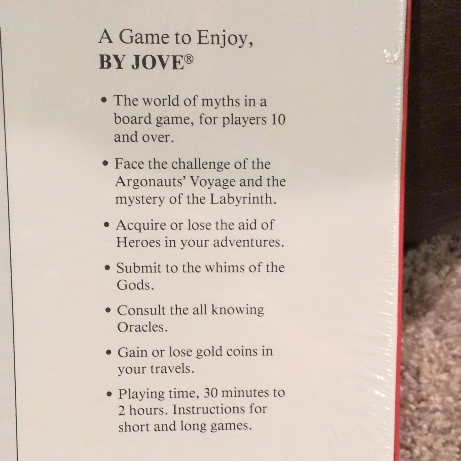 By Jove Board Game w/ Book Mythology Vintage 1983 Brand New Sealed