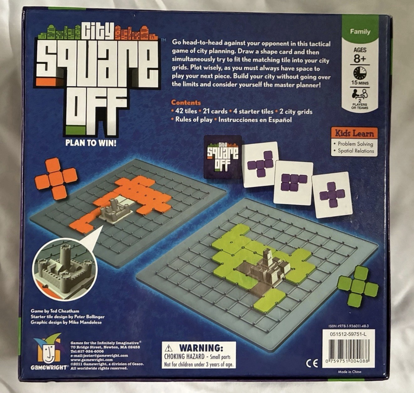 Gamewright City Square Off Strategy Planning Head-to-Head Board Game Complete