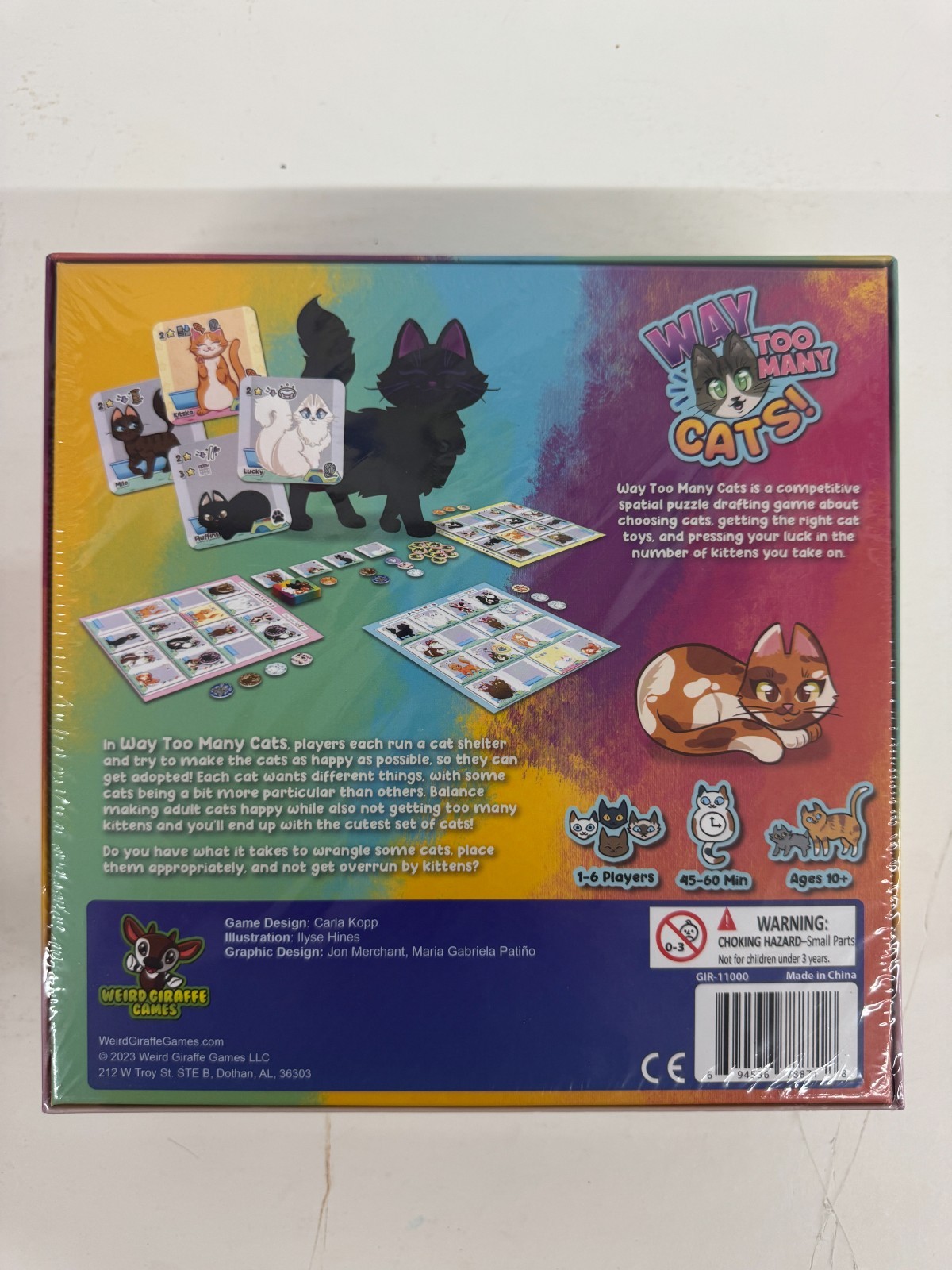 Weird Giraffe Games – Way Too Many Cats | Spatial Puzzle Drafting Strategy Game