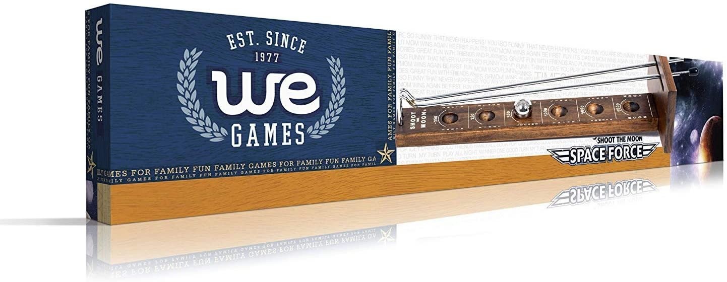 WE Games Shoot The Moon, 1940’s Nostalgia Game, Solid Wood, Dark Stain, 17.5 in