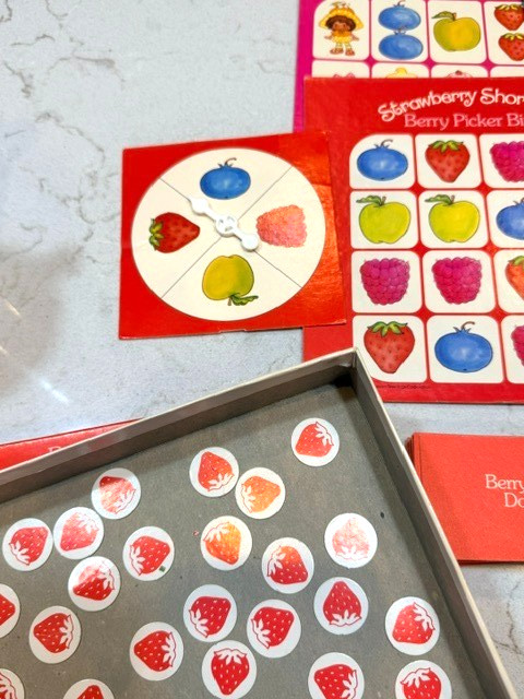 Vintage Strawberry Shortcake Game Basket 4 In 1 Game Complete Set 1981 Great Cd!