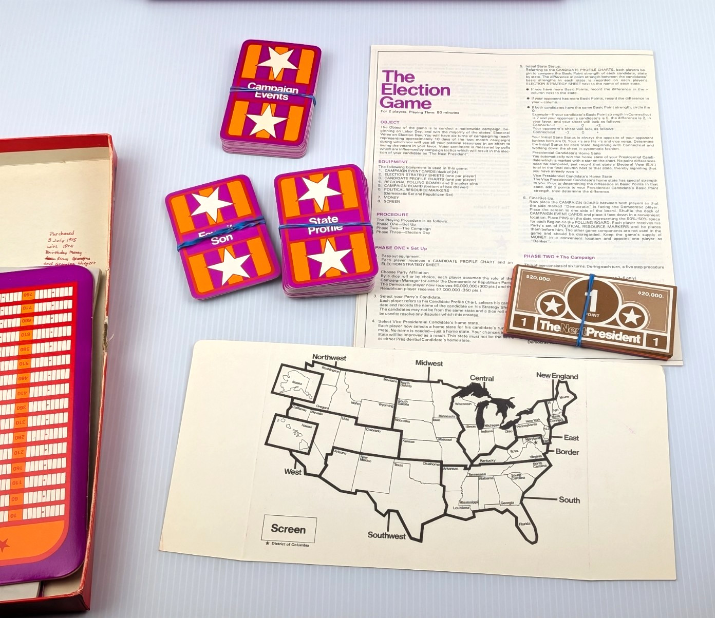 1971 Reiss The Next President Board Game UNPUNCHED COMPLETE History Strategy