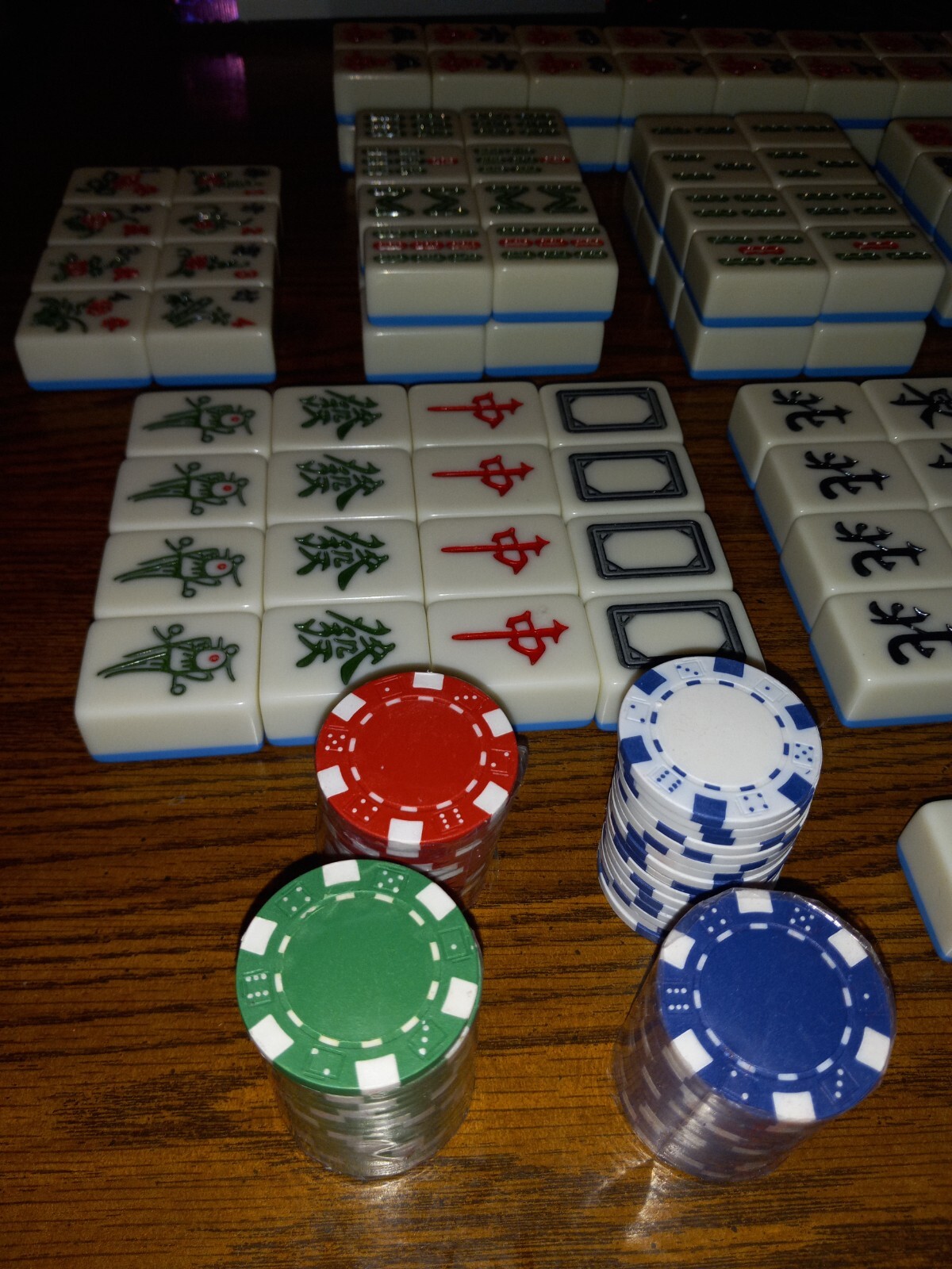 Chinese Mahjong Set X-Large 144 Numbered 1.5″ Tiles Majiang Mah-Jongg in Case