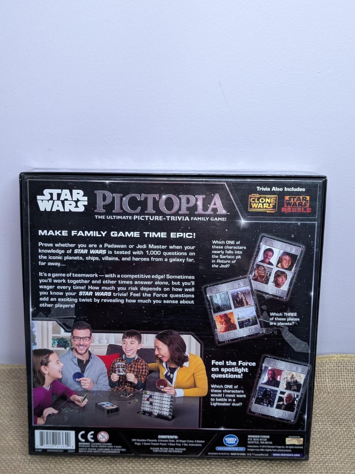 Pictopia Star Wars Complete Ultimate Picture Trivia Board Game Clone Rebels