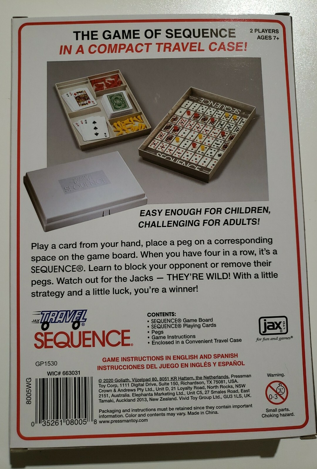 Jax Boardgame Travel Sequence New with travel case