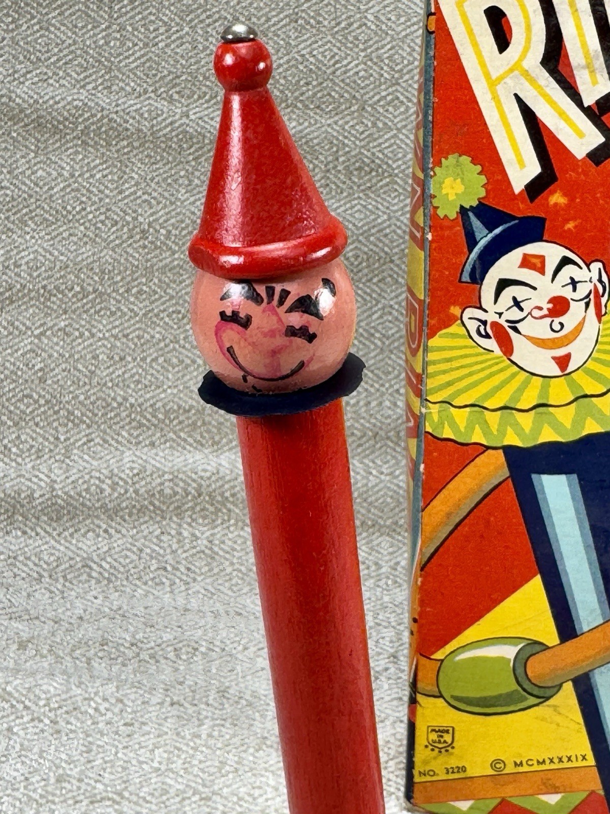 Transogram Clown Ring-Toss Game 1950s Complete w/Box Pole Rings Vintage