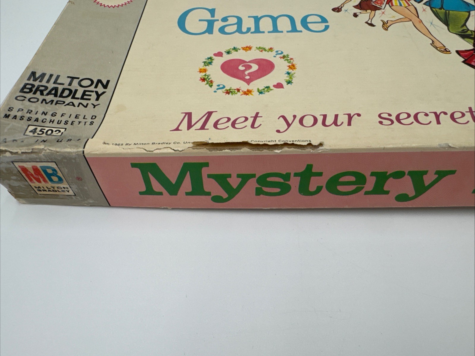 Milton Bradley 1965 Boardgame Mystery Date Game 4502 Complete Box Damage