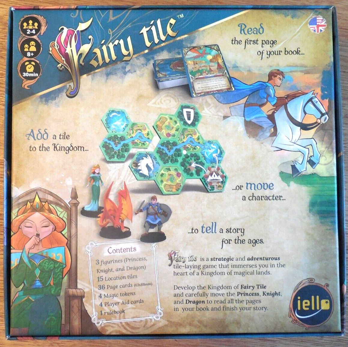 MINT! 2018 iello “Fairy Tile” Dragon Fantasy Tile Game w Figurines for Ages 8+