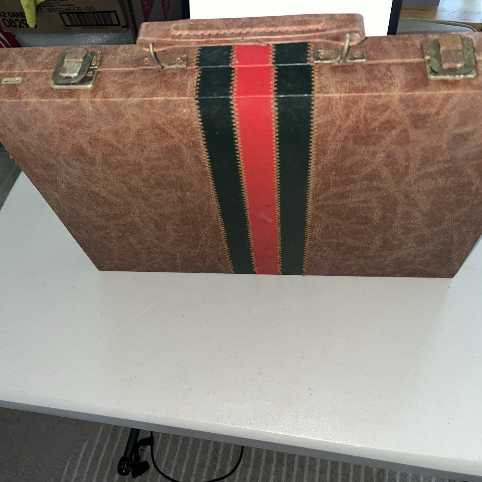 Vintage Backgammon Set Travel Case Leatherette Complete w Dice Cups 1950s 60s