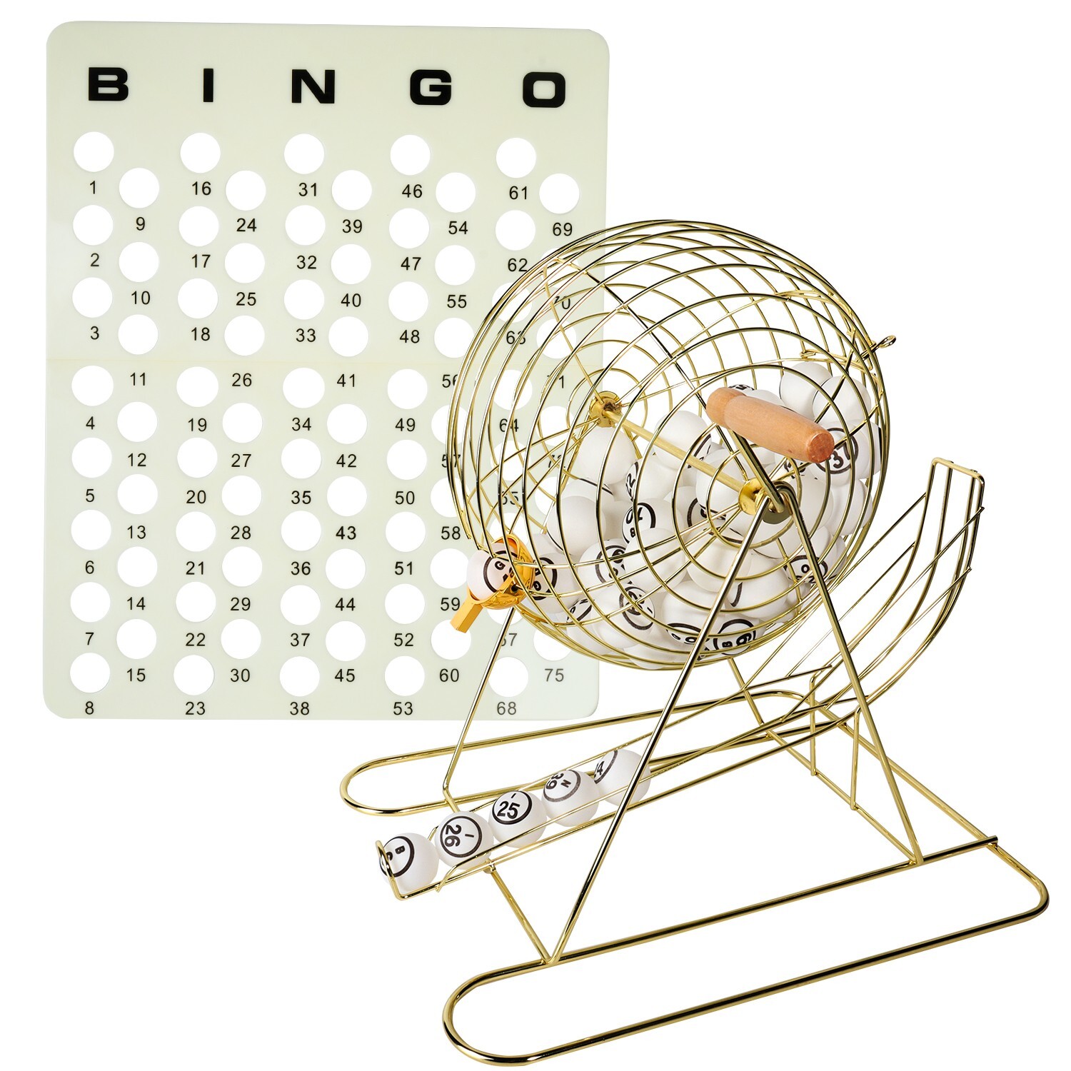 PRO Jumbo Bingo Game Set w/Large Bingo Cage, 1.5″ Ping Pong Bingo Balls & Board