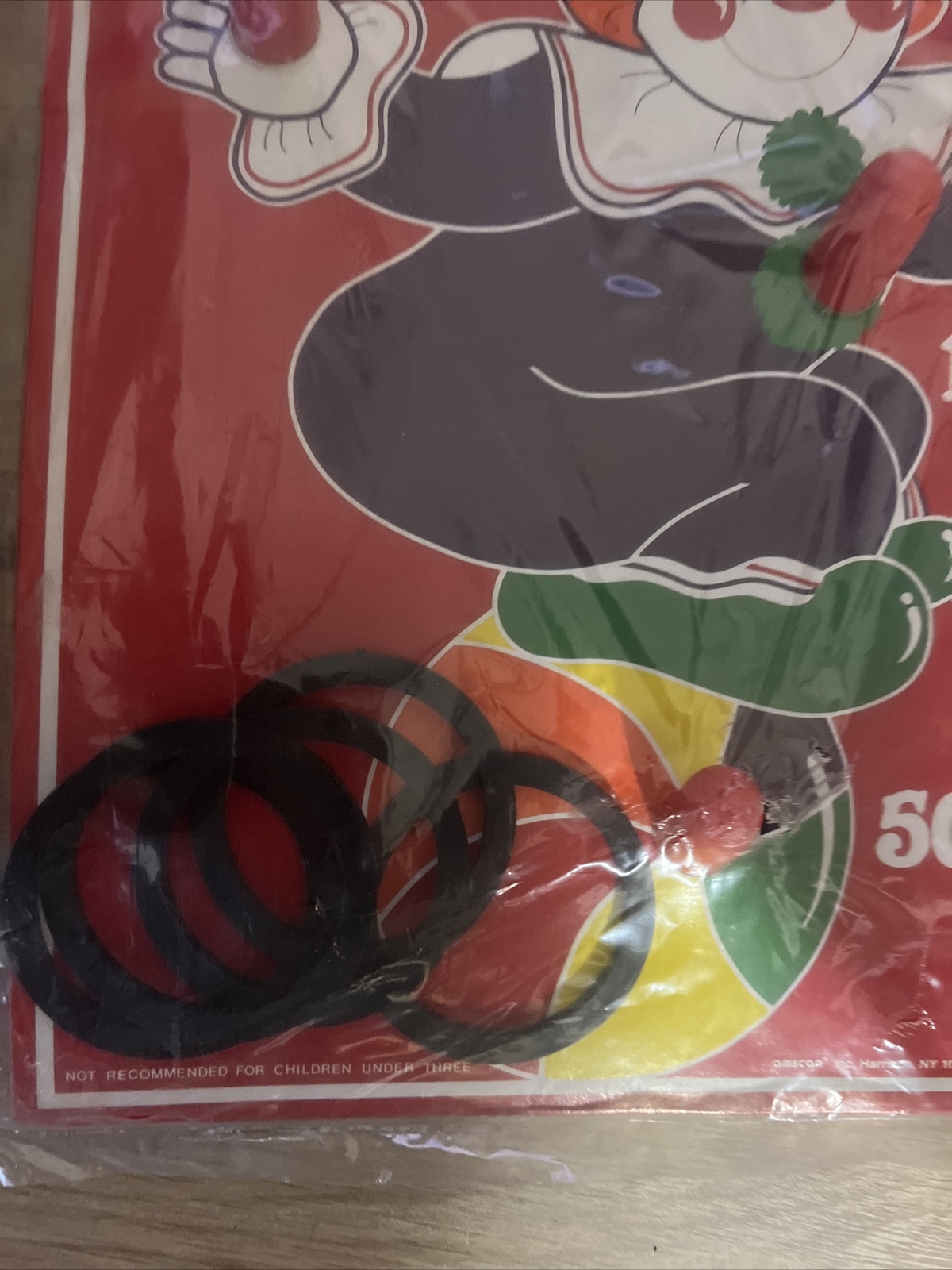 VTG AMSCAN INC CLOWN RING TOSS #27050 top opened plastic bbos