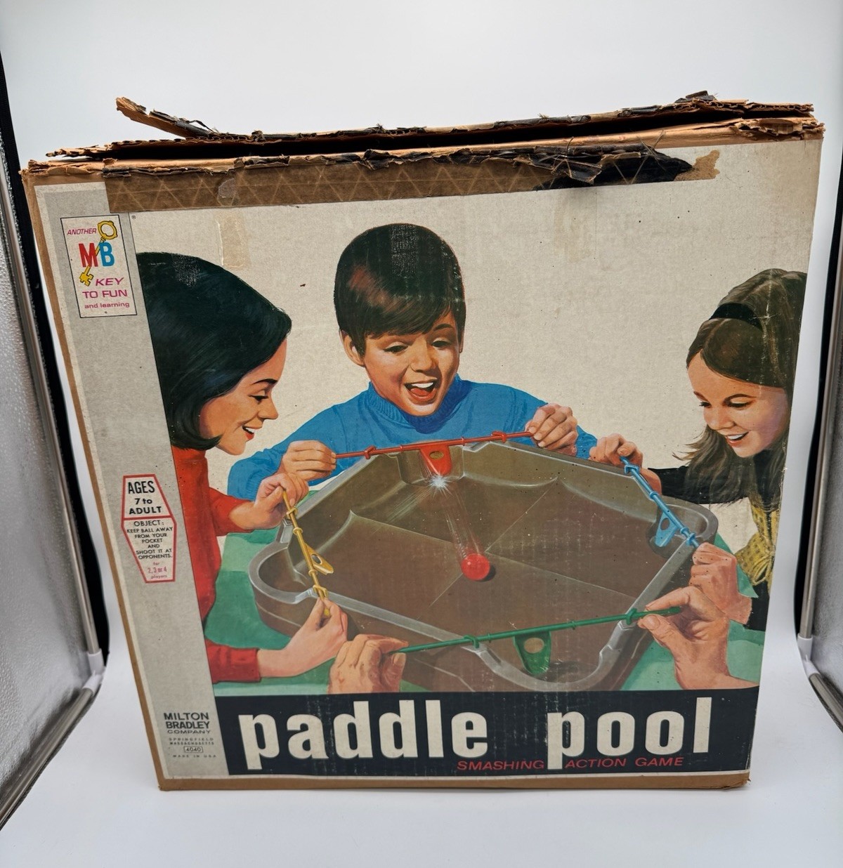 Paddle Pool 1970 Milton Bradley VINTAGE Board Action Ball Game Original Box