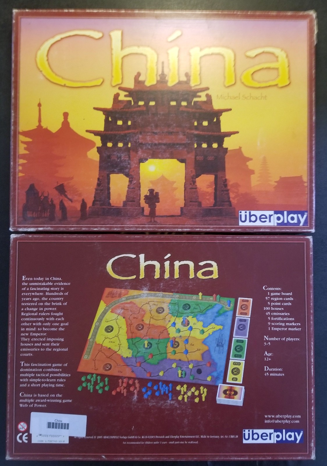 China Board Game 2005 Uberplay OOP Used Complete Michael Schacht