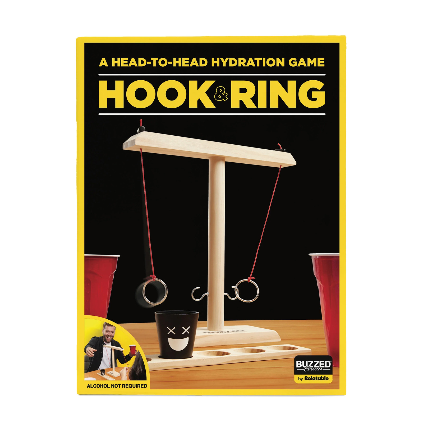 Hook and Ring Toss Bar Adult Drinking Game Shot Glass Indoor Outdoor Party