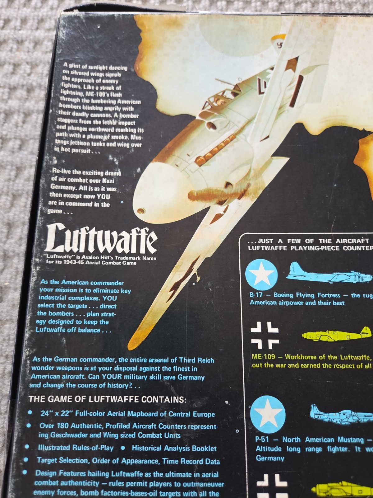Luftwaffe The Game of Aerial Combat Over Germany 1943-45 Bookcase Game 1971