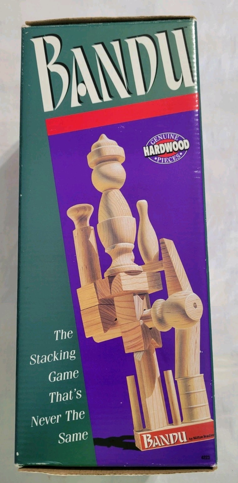 Bandu Stacking Game Hardwood Pieces 1993 Milton Bradley Missing 1 WoodPiece READ