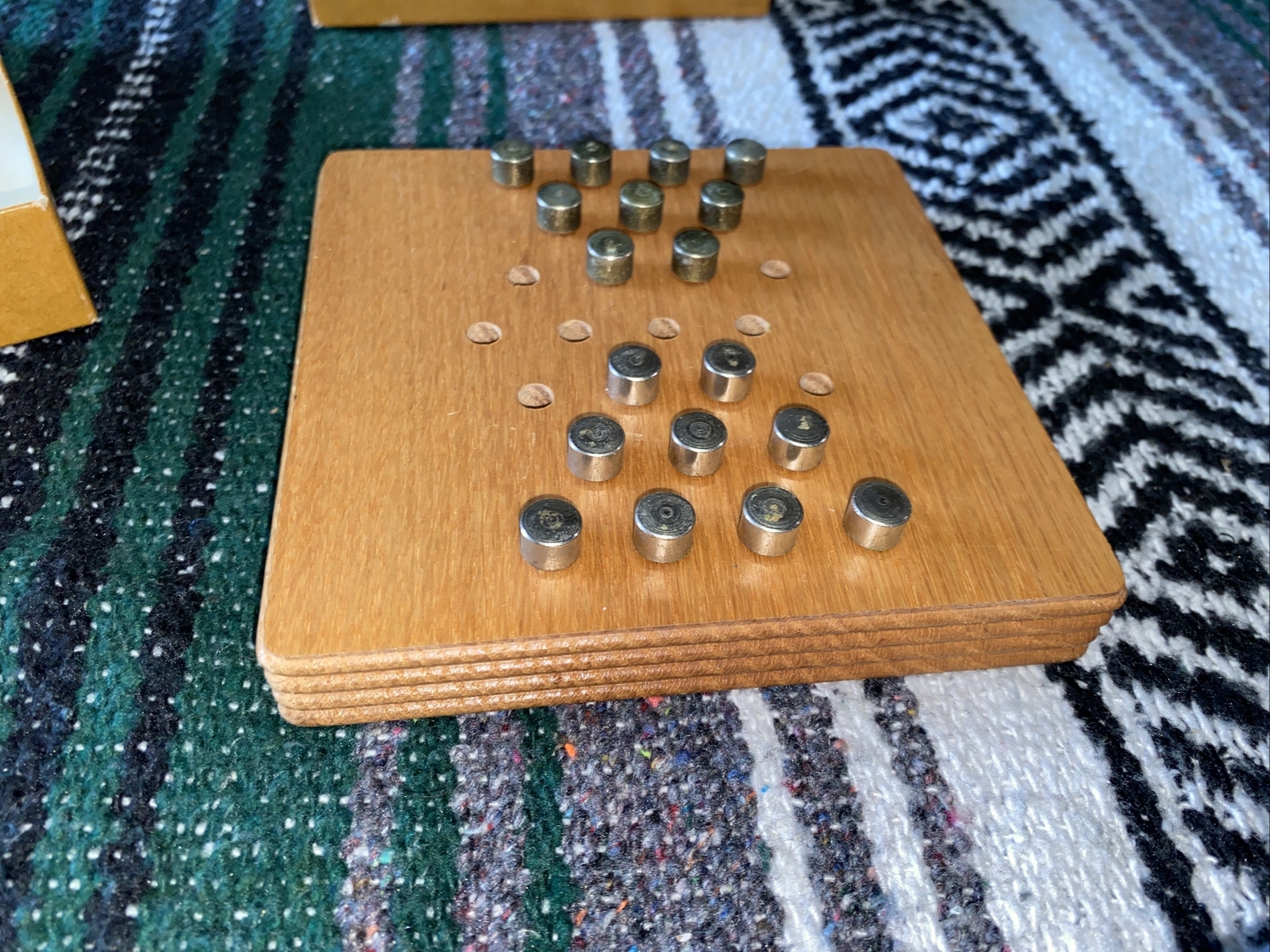 Setko Reversal Puzzler Wood Board Peg Game Puzzle Travel Bookshelf Vintage