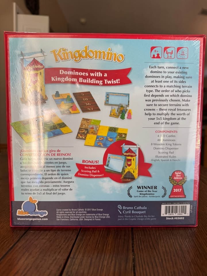 [NIS] Blue Orange Games Kingdomino Board Game + Box of Extra Pieces + Content