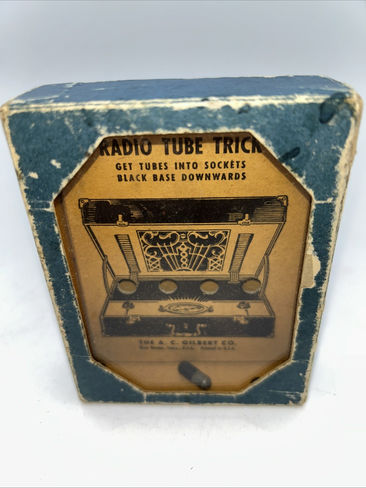 Vintage Radio Tube Trick Skill Dexterity Game by A.C. Gilbert CO. c. 1940s Art