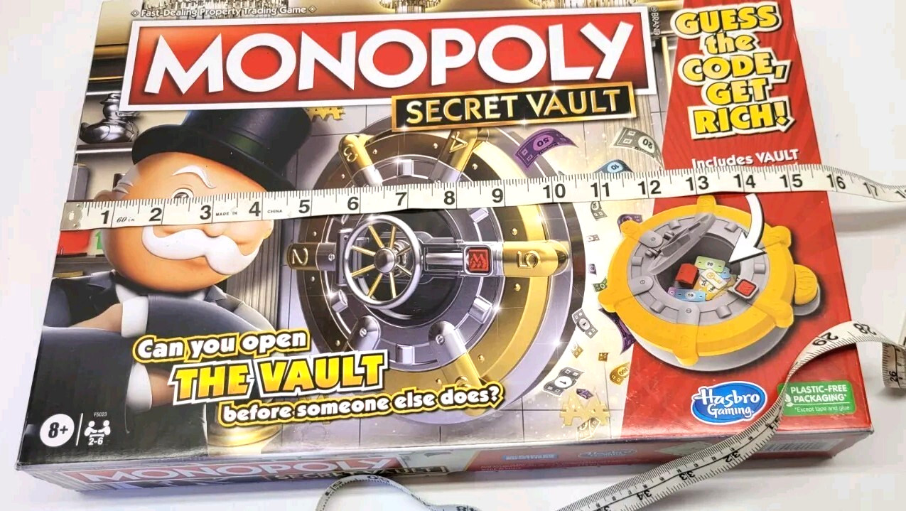 MONOPOLY Secret Vault Board Game for Kids Ages 8 and Up, Complete, New, Open Box