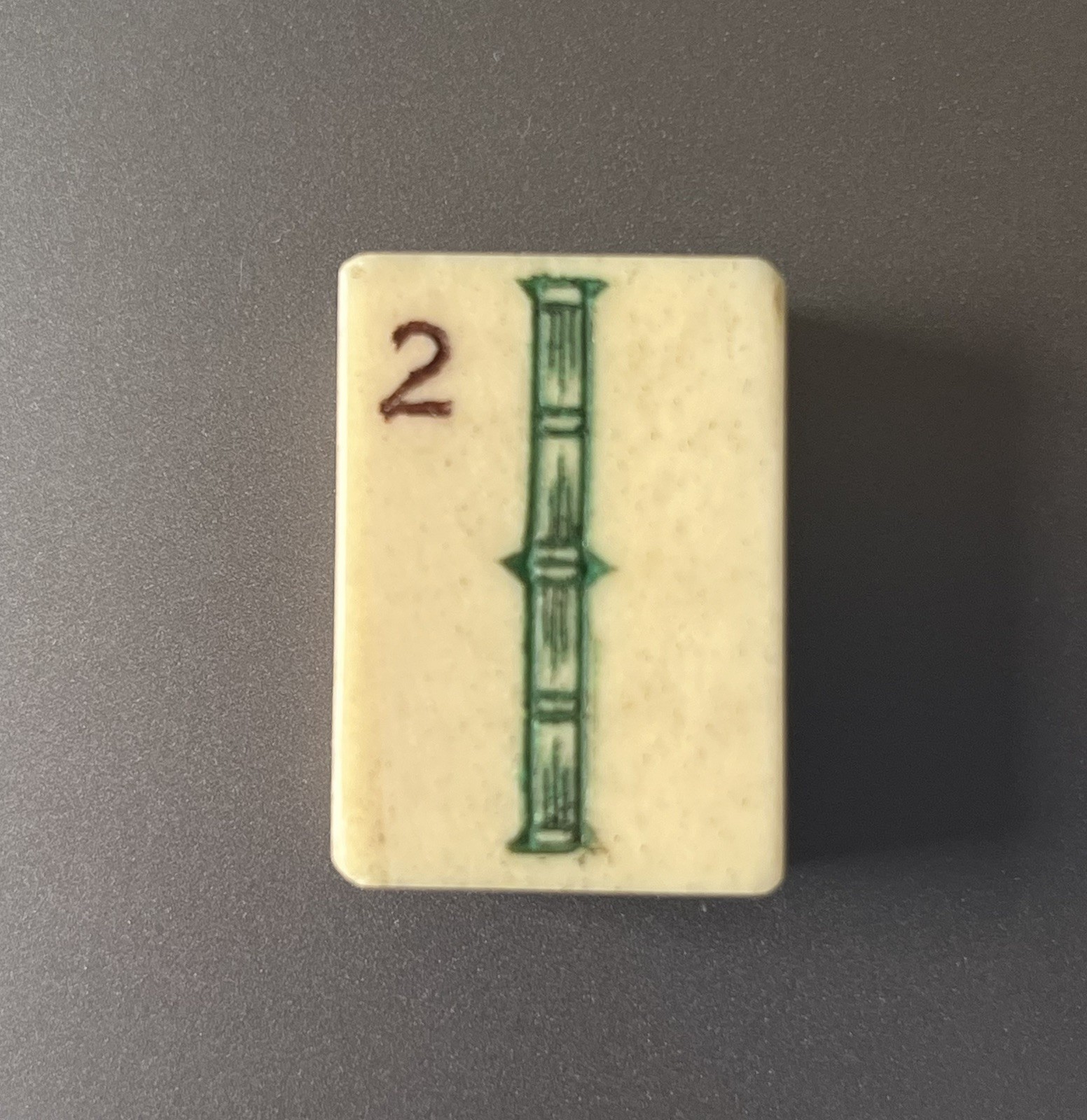 1 Quality Vtg 1920s Mahjong Bone/Bamboo Replacement Tiles 2 BAM thick bone