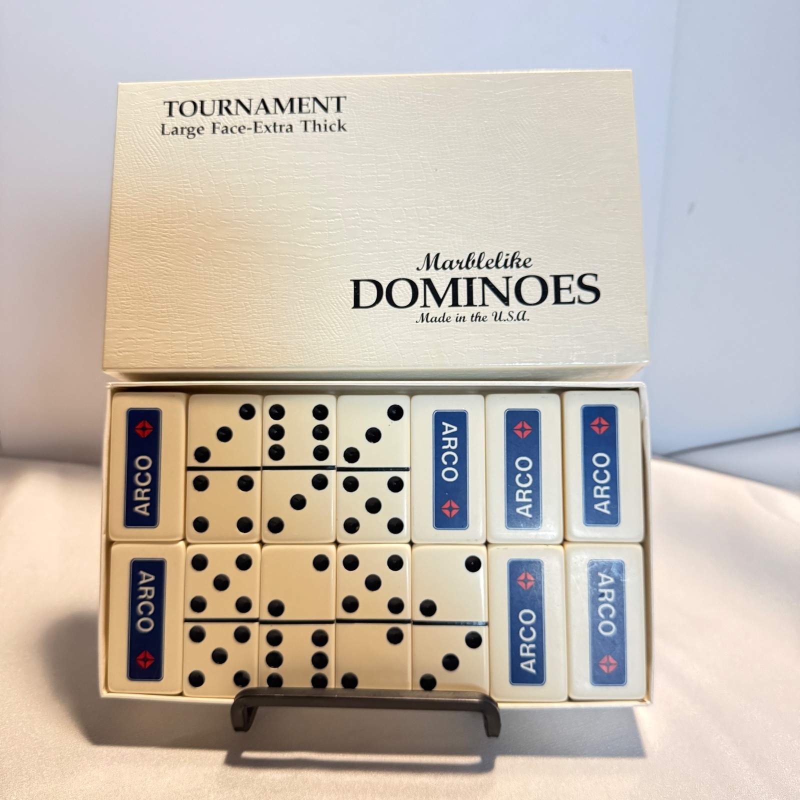 Vintage Puremco ARCO Advertising Dominoes No 1632 Tournament Large Face USA