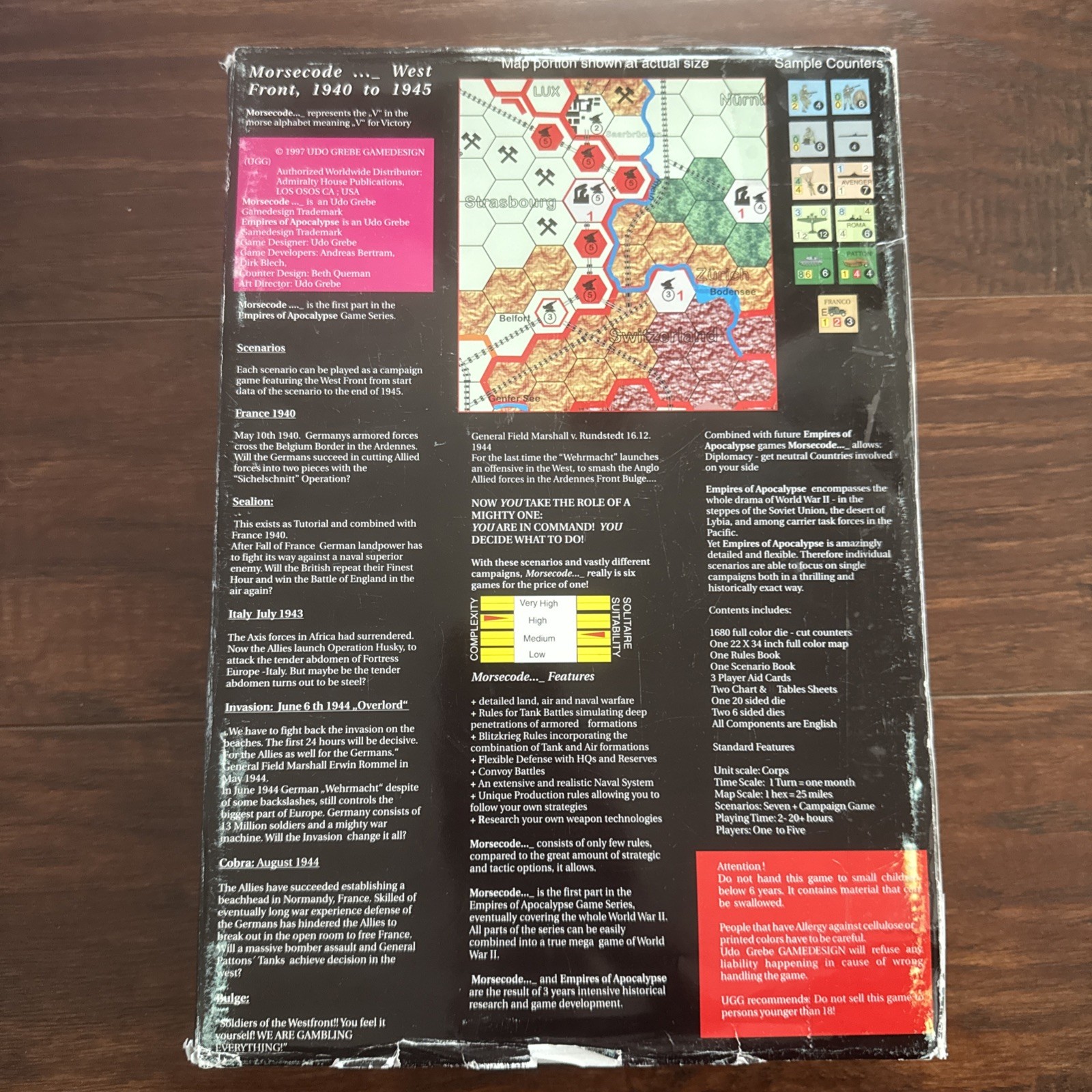 MORSECODE Empires of the Apoc. Prt. 1Game Udo Grebe Game OPENED UNPUNCHED