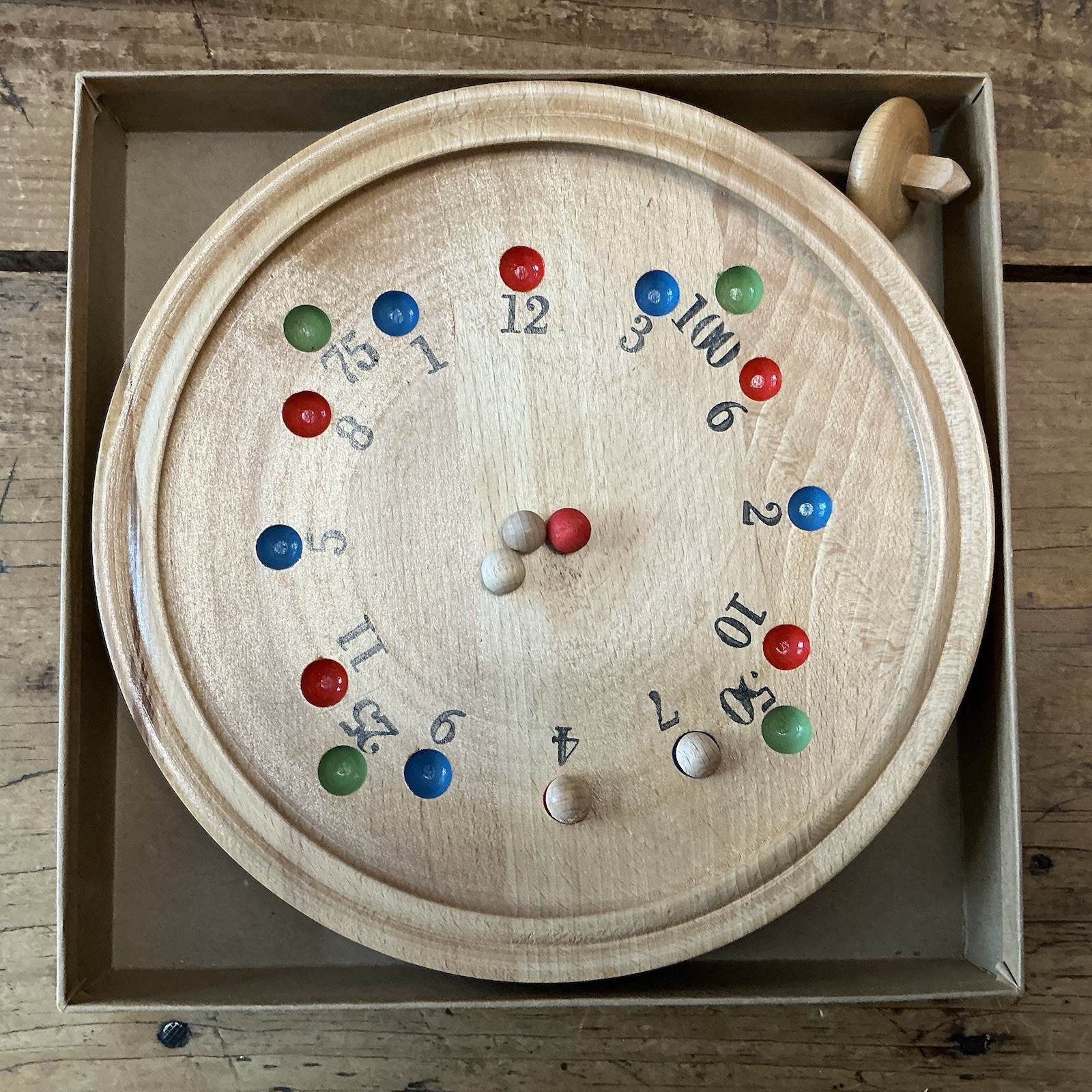 Vintage GERMAN ROULETTE Game No. 605 with Box ‘Made in Germany’ Wooden SPINNER